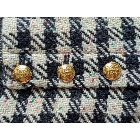 Talbots Womens Tweed Houndstooth Skirt With Gold Buttons Size 8 Made In Philippi - Picture 5 of 8